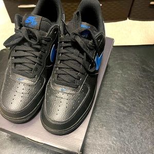 Black and blue AIR FORCE 1’S